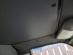 refinished vinyl on ceiling of cab.